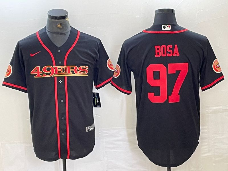 Men San Francisco 49ers #97 Bosa Black 2024 Nike Vapor Untouchable Co branded NFL Jersey style 1